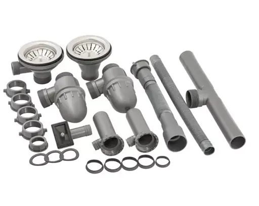 Кухонная мойка на две чаши 790x480x180 мм + сифон Wezer 7848(08) Satin, Satin - фото 4