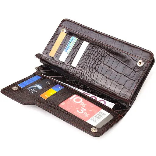 Кожаный женский кошелек Canpellini 20х10.5х3 см acs0025088 - фото 3