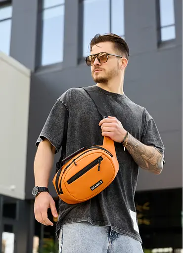 Сумка через плечо бананка Sambag Flex оранжевая 30×17×10 см (85351029m) - фото 1