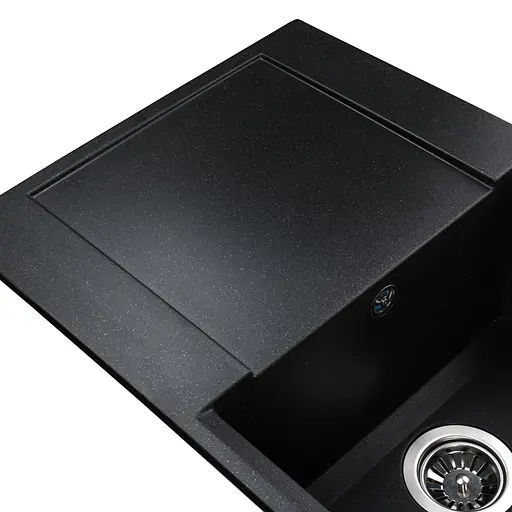 Кухонна мийка гранітна Globus Lux Komo чорний металiк 790x500мм-А0001, Чорний - фото 2