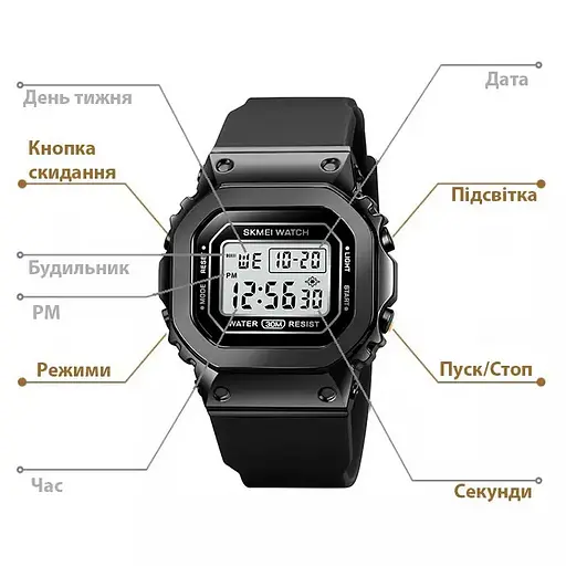 Мужские наручные часы Skmei 1796 (Черный) - фото 4