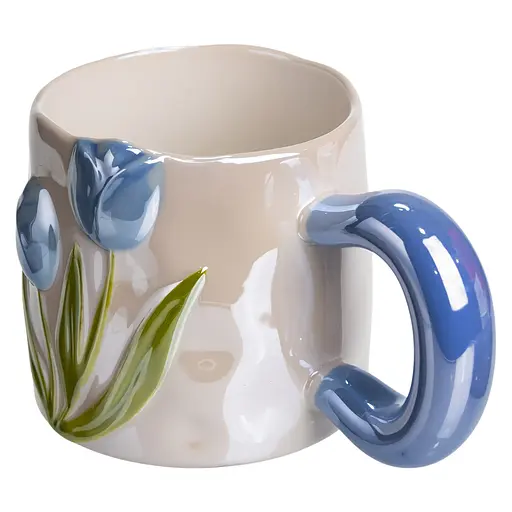 Чашка фарфоровая Yiwu Тюльпан 400 мл синий Yiwu FM-40D - фото 3