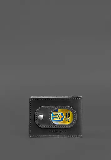 Кожаная обложка для удостоверения участника боевых действий с карманом для жетона черная Crazy Horse - фото 5