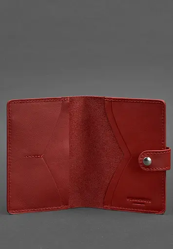 Кожаная обложка для паспорта 3.0 красная - фото 4