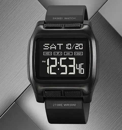 Часы мужские спортивные наручные Skmei 2193 (Черный с черным циферблатом) - фото 4