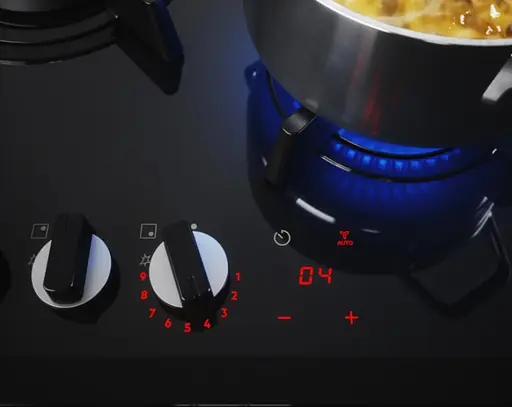 Варочная поверхность газовая на стекле Electrolux 60 см чугун электронное управление Hob2Hood черный - фото 5