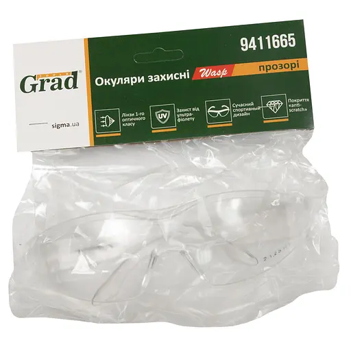 Очки защитные Grad Wasp anti-scratch (прозрачные) 9411665 - фото 2