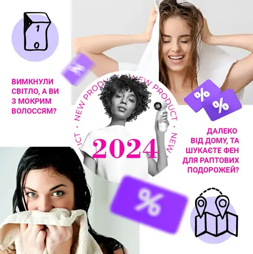 Смарт-фен Gemac на аккумуляторе от USB, 4500 мАч, 55 Вт, Белый/Беспроводной турбовентилятор/Фен аккумуляторный - фото 4