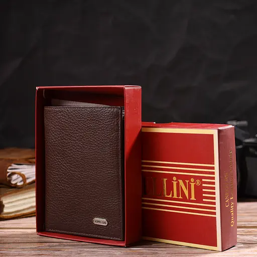 Мужской кожаный кошелек Canpellini 10х13х1 см acs0025700 - фото 8