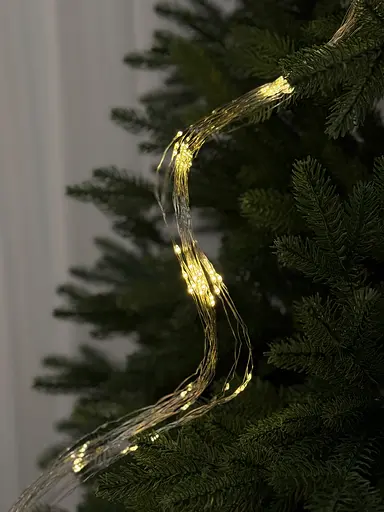 Світлодіодна гірлянда Роса-пучок Кінський хвіст 2 м 25 ниток 500 LED тепле біле світло білий провід з пультом 8 режимів - фото 2