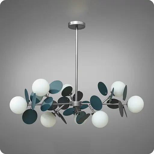 Люстра подвесная 517 Dlight на 9 ламп Хром-Серый (01686) - фото 1