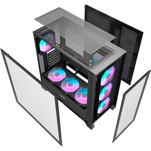 Корпус Darkflash DRX90 Glass Black (DRX90 GLASS Black), блок питания не входит в комплект - фото 7