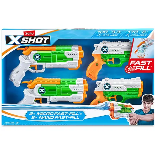 Бластер Zuru X-Shot Fast Fill Combo Pack 2 Micro And 2 Nano водний 2 шт. (11856R)