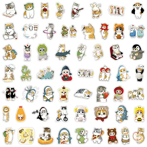 Стікерпак Набір наклейок Милий кіт 50 штук - фото 2