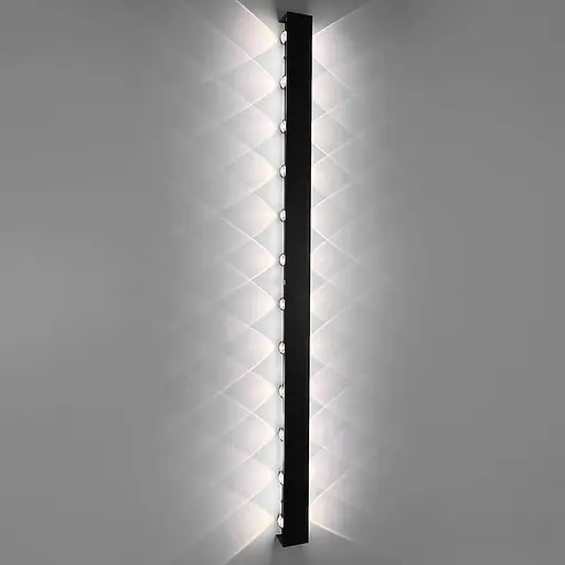 Бра Line F із ефектним світлом у чорному корпусі 115х6 см Арт. WB51/1166 BK - фото 3