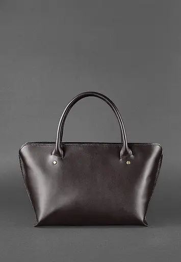 Женская кожаная сумка Midi темно-коричневая - фото 6