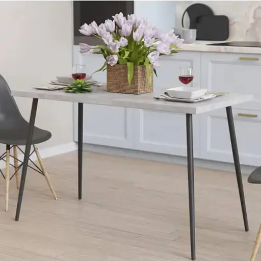 Кухонний стіл Марсель 40 Ferrum-decor 75x120x70 Чорний метал ДСП Бетон 16 мм (FRD-106761)