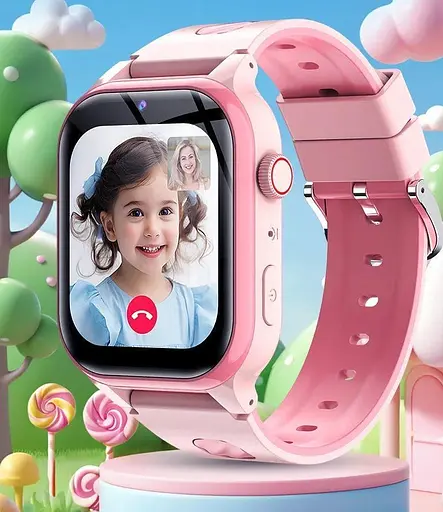 Дитячий розумний смарт-годинник Lemfo Y78 з сім-картою кнопкою SOS GPS-трекером прослуховуванням рожевий 4G - фото 2