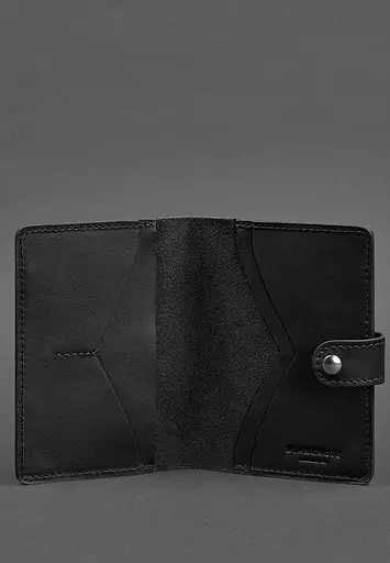 Шкіряна обкладинка для паспорта 3.0 чорна - фото 4