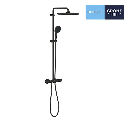 Душова система термостатична Grohe QuickFix Vitalio Comfort System 250 Cube 266962431, Чорний матовий - фото 3
