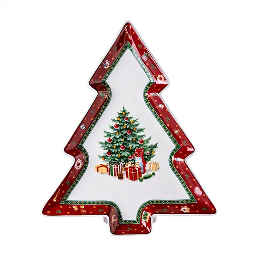 Блюдо сервірувальне новорічне для закусок Christmas 29 × 24 × 2 см фігурне Yiwu HP-SDHK-17 - фото 2