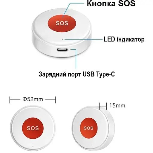 Кнопка SOS Nectronix ER-W1 для пожилых и больных людей для экстренного вызова помощи Wifi приложение Tuya Smart - фото 4