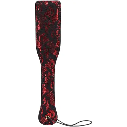 Шльопалка Liebe Seele Victorian Garden Lace and Velvet Spanking Paddle 32 см чорний з червоним