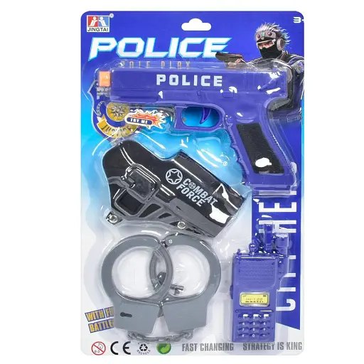 Набір зі зброєю, звук, світло, рація, наручники, 35x22x3 см (В асортименті)