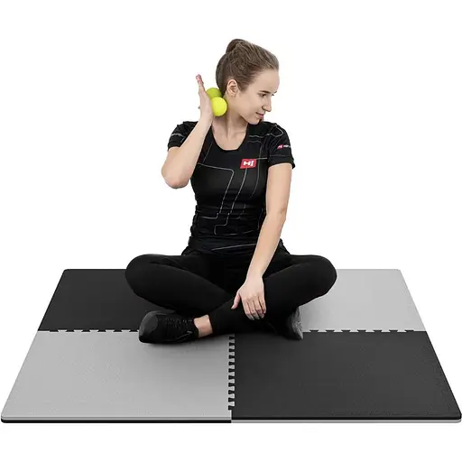 Мат-пазл Hop-Sport EVA 2см HS-A020PM - 4 частей черно-серый - фото 5