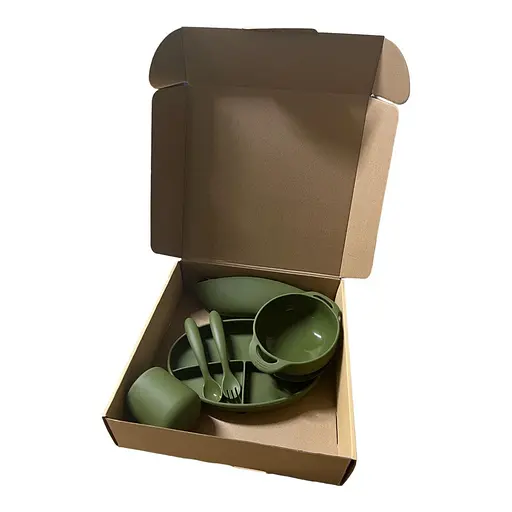 Набор силиконовой посуды для прикорма детей, 6 предметов, Olive - фото 2