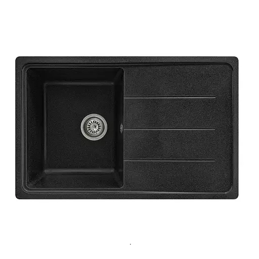 Кухонная мойка из искусственного камня прямоугольная WiZ № 15 780х500 (Черная)