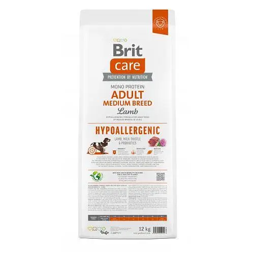 Сухой корм Brit Care Dog Hypoallergenic Adult Medium Breed для собак средних пород, гипоаллергенный с ягненком, 12 кг - фото 4