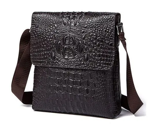 Сумка чоловіча вертикальна з тисненням під рептилію Vintage 25х26х4 см sum0028944 - фото 2