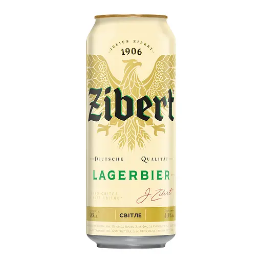Пиво світле Zibert Lagerbier пастеризоване 4.4% 0.5 л з/б - фото 1