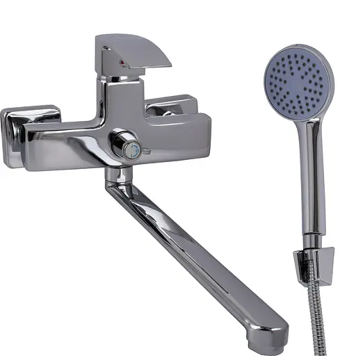 Змішувач для ванни DOMINO RONDO DND-208 сантехніка з лійкою та шлангом для комфортного душу - фото 3