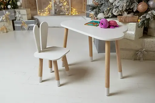 Дитячий столик Хмарка і стільчик Зайчик (Білий) - фото 6