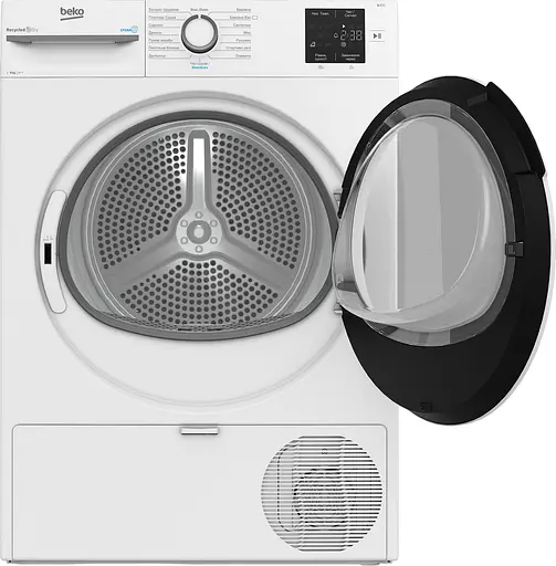 Beko Сушильна машина тепловий насос, 8кг, A++, 55см, дисплей, підсвітка барабану, пар, білий - фото 3