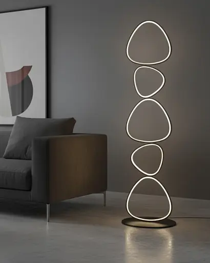 Торшер Goldlux 334084 Petra LED 1x48W 4000K 7400Lm IP20 черный - фото 3