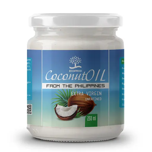 Кокосова олія нерафінована Ecoprod Extra Virgin (Філіпіни) 250 мл  - фото 1