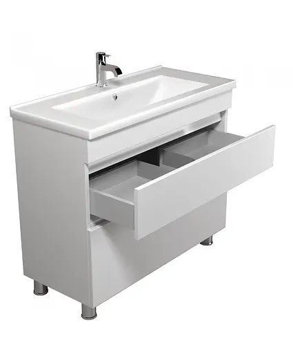 Тумба Мойдодир MoonShine 100 з умивальником Cosmo 100 підлогова Білий - фото 4