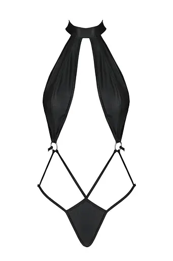 Боді-халтер із екошкіри Passion JANNIES Body S/M black - фото 3