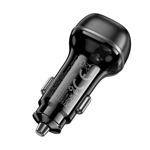 Автомобильное зарядное устройство HOCO Z58 Rank single port PD30W car charger черный - фото 3
