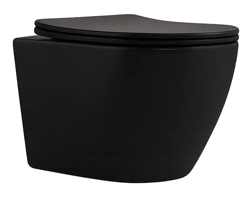 Унитаз подвесной Qtap Robin New Ultra Quiet, с сиденьем Slim Duroplast/Soft-close/Quick Release QT13332381АSMB - фото 1