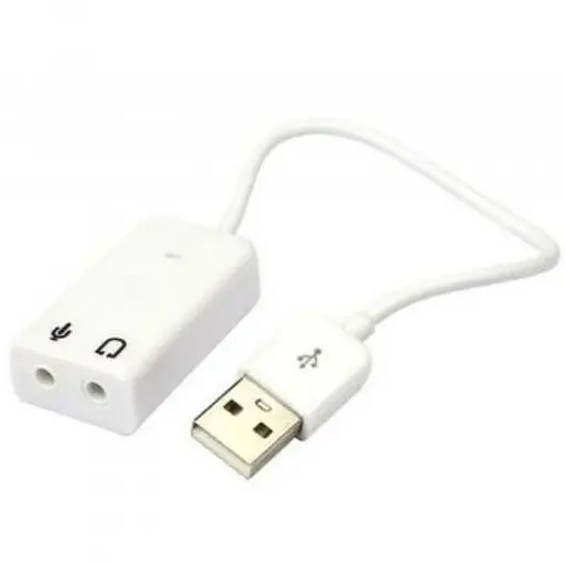 Звуковая плата USB, Virtual 7.1 Channel, C-Media, кабель 25 см, белая