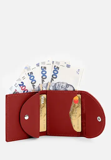 Кожаный кошелек 2.2 красный - фото 6