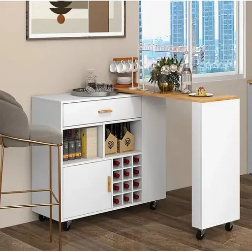 Розкладний столик тумба 2 в 1 Costway Rubber - фото 7