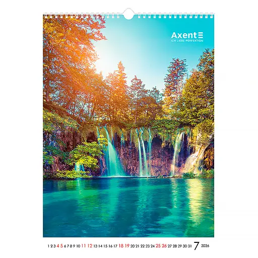 Календар настінний Axent А3 Waterfalls 2026 рік (8804-26-2-A) - фото 8