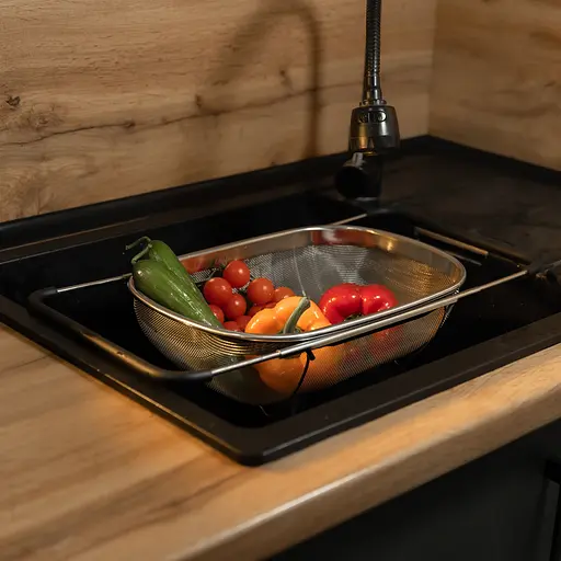 Друшляк-сито на раковину Zhongjing HP-19-18-L для миття продуктів 36х25х10.5 см - фото 7