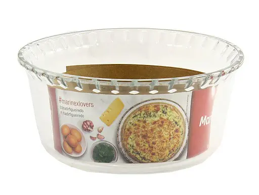 Скляне кругле жароміцне блюдо форма для суфле та запікання Nadir Marinex 2.4 л Прозорий 88180 - фото 2