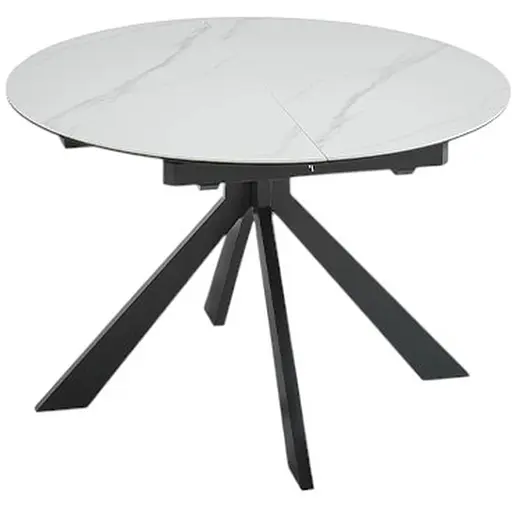 Стол обеденный Prestol Асти раскладной 1100/1400x1100x750 белый глянец